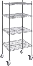 HUBERT Mobile Flint Metal 4-Shelf Unit - 36" L x 24" W x 80" H