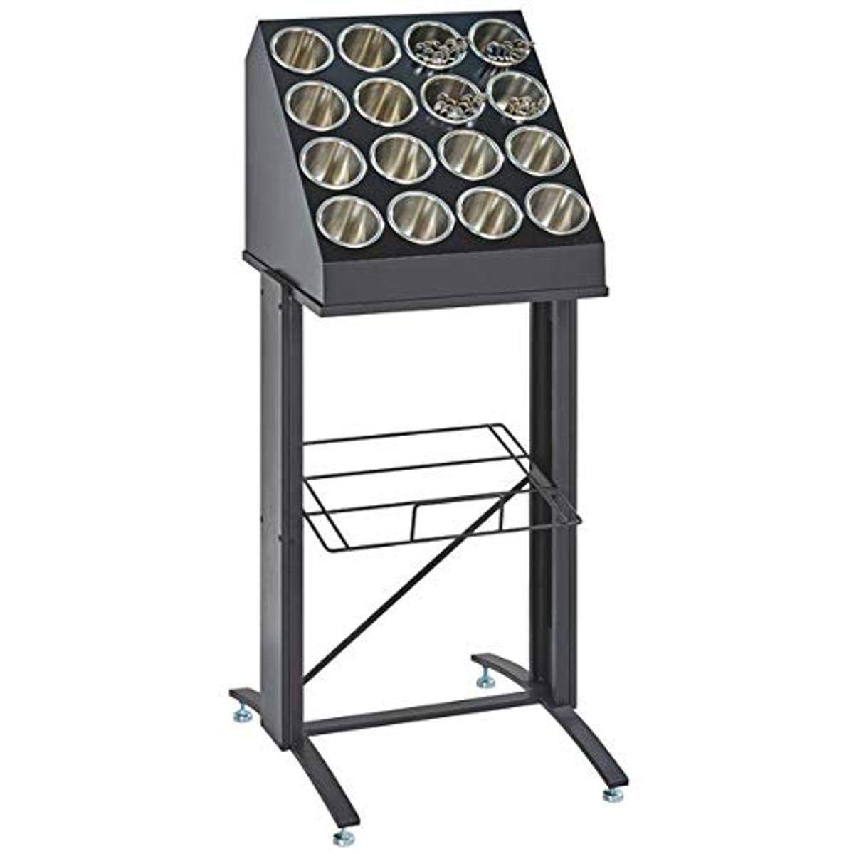 Floorstanding Bulk Condiment Unit Frame by CAL-MIL – 21.5W x 24D x 36H, Metal, Black, Model 2003-13