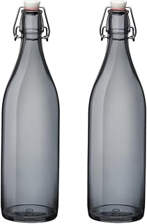 Bormioli Rocco Giara Bottle - Gray, 33.75 Oz, Set of 2