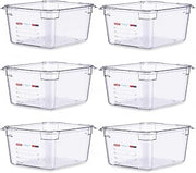 Araven Polycarbonate Food Pan, In-Mold Label, GN 1/2, 6", 6 Ct, Clear