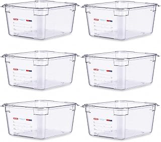 Araven Polycarbonate Food Pan, In-Mold Label, GN 1/2, 6", 6 Ct, Clear