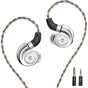 IEM Earbuds by TRNzod – With Mic, Metal, Silver, Model TRN Conch
