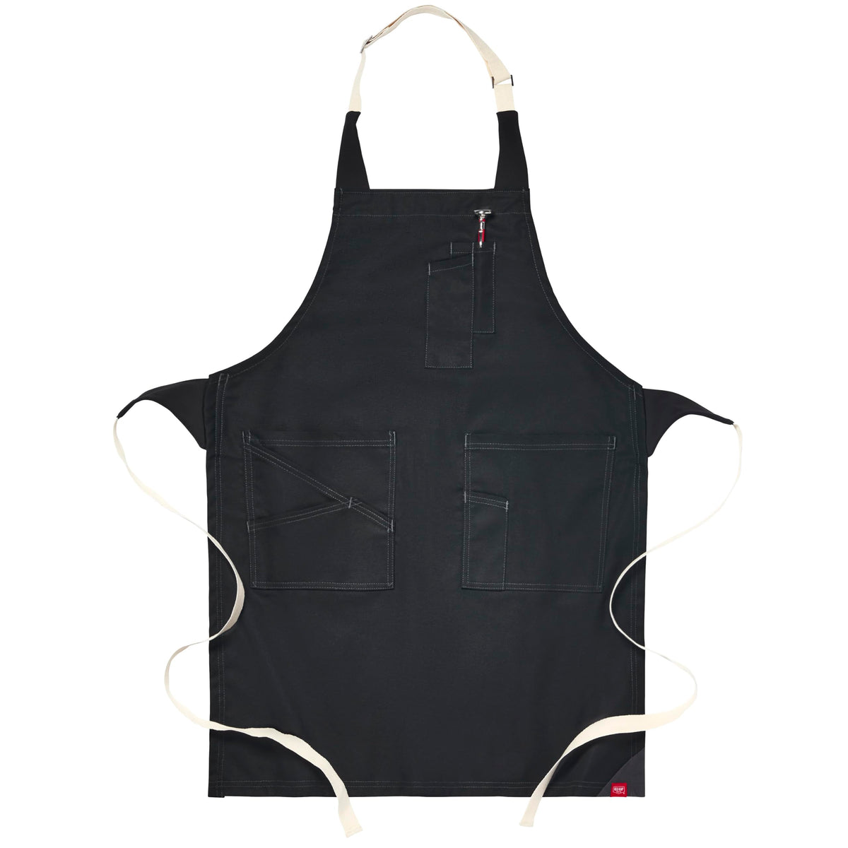 Unisex Flex Strap Utility Bib Apron by Red Kap – 22W x 34L, Polyester, Black, Model TTB2BK 22 34