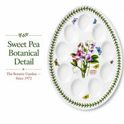 Portmeirion Botanic Garden Devilled Egg Platter, Sweet Pea, 12 Inch