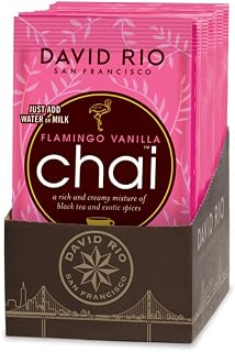 David Rio Decaf Sugar Free Chai Tea Single Serve Packets, Flamingo Vanilla, 12 Count (Pack of 4)