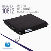 Ever-Soft Air Cushion by Dynarex – 18" Length, 18" Width, 4" Height, Polyvinyl Chloride, Black, Pack of 6, Model 10612-6