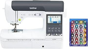 Brother SE2000 Computerized Sewing and Embroidery Machine, Plus 24 Spools of Jewel Toned Thread | 24 Spools of Jewel Toned Thread, Embroidery Machine with Built-In Designs, Consistent stitching Includes vibrant reds