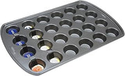 Wilton Perfect Results Premium Non-Stick Pan 24-Cup Mini Muffin Tin, Steel, Silver