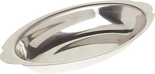 Winco Stainless Steel Oval Au Gratin Dish, 12-Ounce