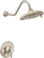 Moen TS32102NL Weymouth Posi-Temp Shower Trim Kit, Valve Required, including 9-Inch 2-Spray Eco-Performance Rainshower, Polished Nickel