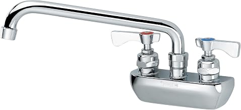 Royal Series 4" Center Wall Mount Faucet by Krowne – Ceramic, Chrome, Model 14-410L