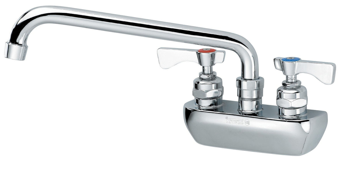 Royal Series 4" Center Wall Mount Faucet by Krowne – Ceramic, Chrome, Model 14-406L