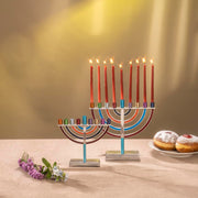 Emanuel Hanukkah Menorah, Classic Design, Large Multi Color