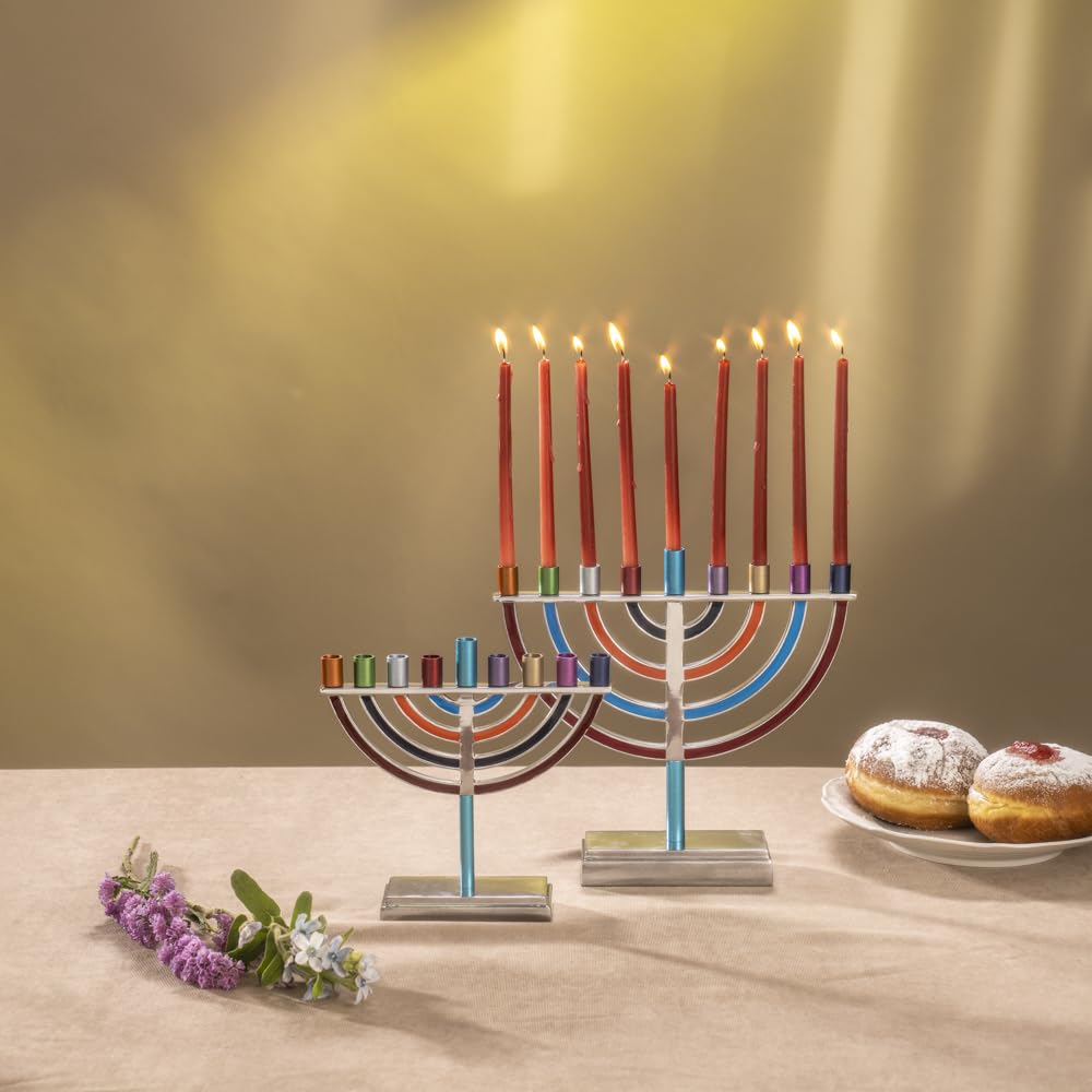 Emanuel Hanukkah Menorah, Classic Design, Large Multi Color