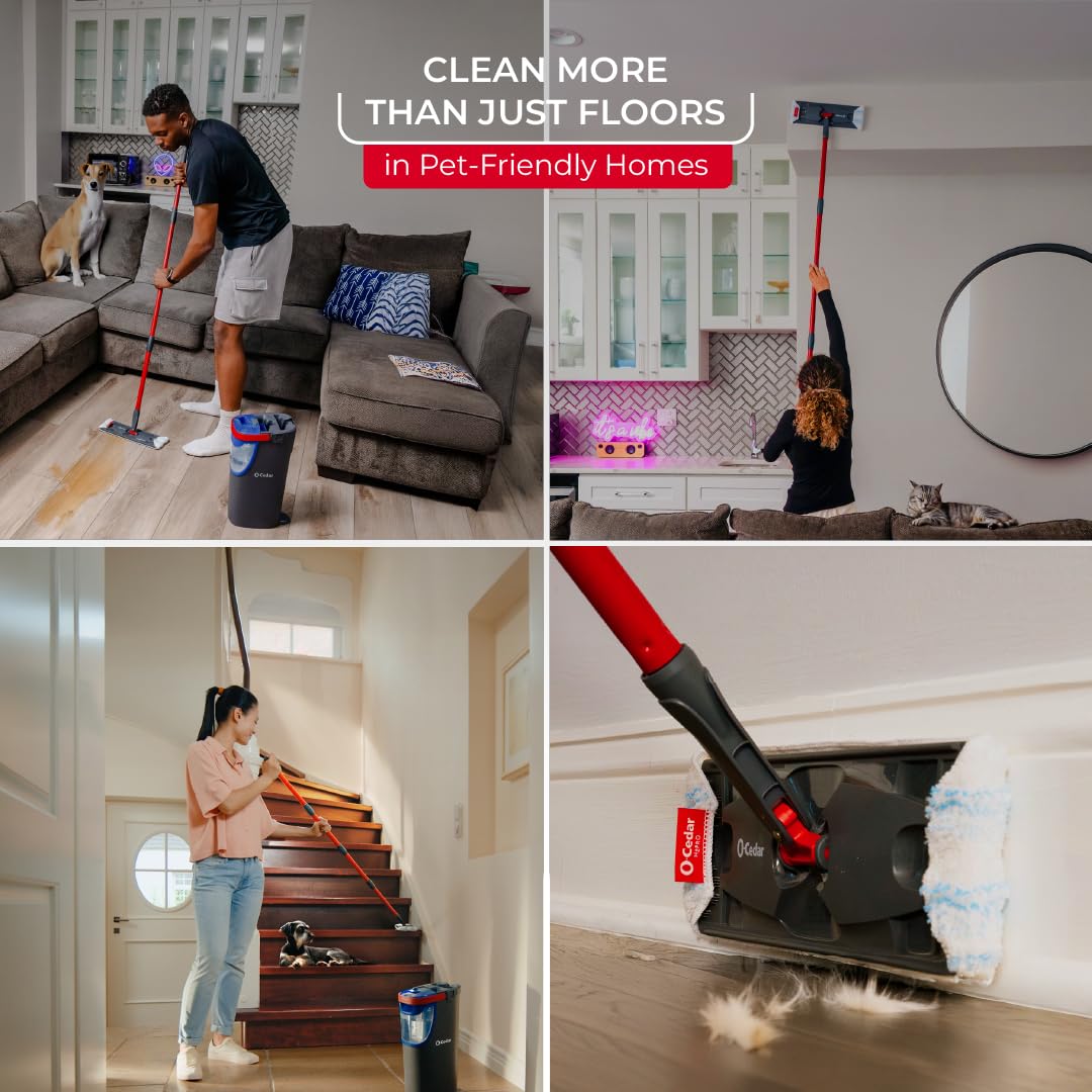 H2prO Flat Mop System | Quick Everyday Cleaning | Dual-Tank Fresh Water System | Machine Washable Reusable Microfiber Mop Pad | Safe on Hardwood by O-Cedar – H2prO, Model 175765