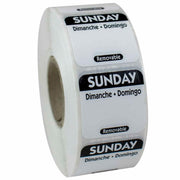 Sunday 1" Square Removable Label Black by NCCO – 1 inch, Black, Model R107R
