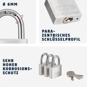 ABUS Set of 3 / 40 mm / Modern Keyed Padlocks