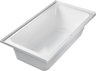 Duravit 700406000000090, white Bathtub D-Code 60"x32", tile flange, drain left