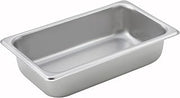 Winco 2 1/2" Silver 1/4 Size Metal Steam Table Pan (Set of 72)