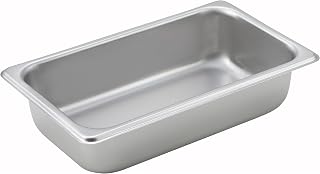 Winco 2 1/2" Silver 1/4 Size Metal Steam Table Pan (Set of 72)
