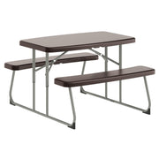 Kids Commercial Grade Plastic Folding Picnic Table by Flash Furniture – Set of 1, Plastic, Steel, Plastic: Polyethylene, Brown, Model RB-EBB-2432FD2-BR-GG
