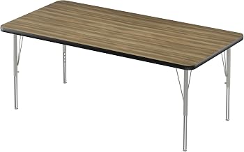 Correll 30x60 Top Bar Stool/Standing Height Activity Table in Hickory