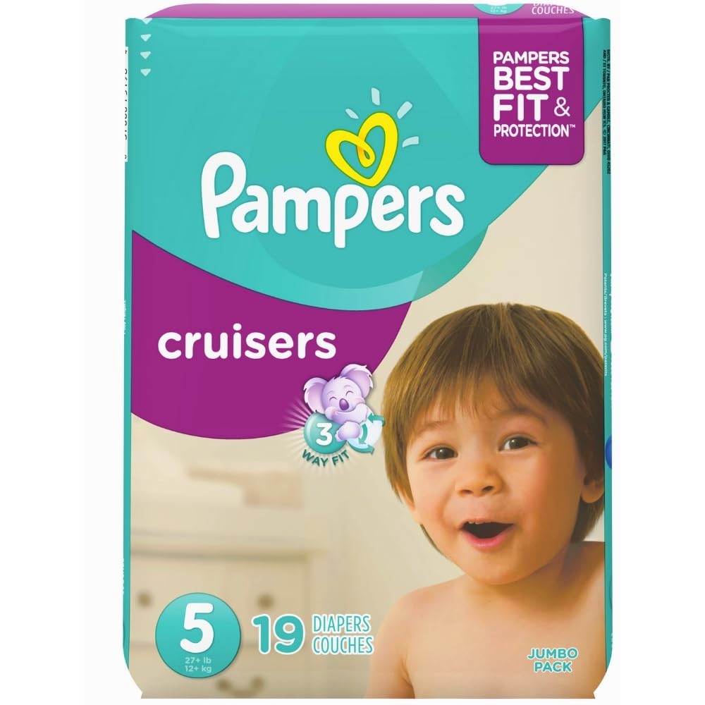 Cruisers Diapers Size 5 19 Count by Pampers – Size 5 (19 Count), Paraben Free, Latex Free, Chlorine Free, Model 037000751984