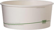 ECO PRODUCTS Compostable 48oz GreenStripe PLA Lined Paper Squat Food Bowls, Case of 300, Disposable White Round, Renewable Plant-Based, Lids Available, ASTM Compliant, BPI-Certified