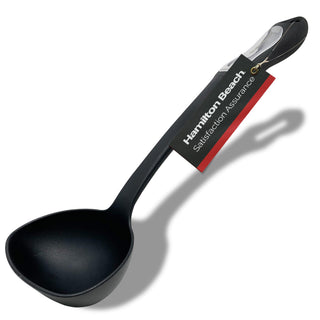 Plastic Ladle Spoon for Cooking | Non-Slip Solid Long Nylon Soft Touch Handle 13 inch | Non-stick Heat Resistant | Hygienic Spatula Spoon Design for Soups by Hamilton Beach –
