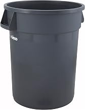 Winco 44gal Round Trash Can, Gray