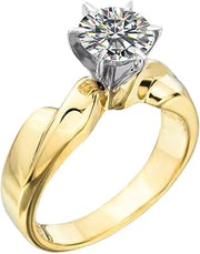 1 Carat White Sapphire Elara Solitaire 18K Yellow Gold