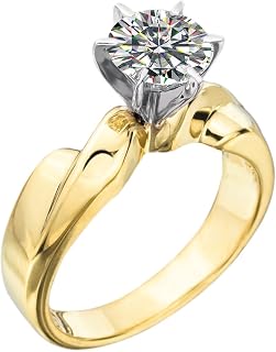 1 Carat White Sapphire Elara Solitaire 18K Yellow Gold