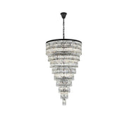 Josephine 61 Light Chandelier Black by Lighting Design – Iron and Crystal, Black