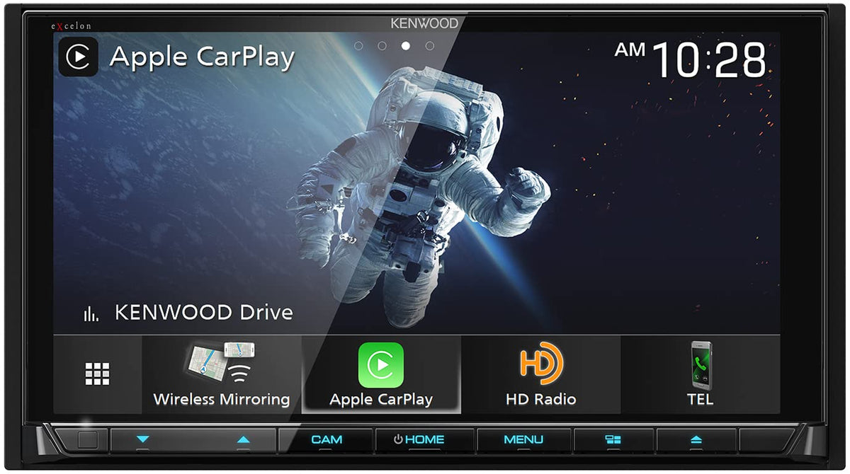 6.8" CD/DVD Receiver w/Apple CarPlay and Android Auto by Kenwood – 6.75 inches(diagonal), Black, Model DDX9907XR