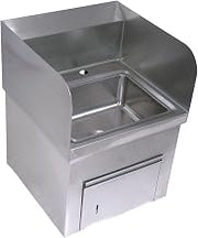 BK Resources BKHS-D-1410-SKTS Wall Mounted Stainless Steel Hand Sink with Integrated Towel Dispenser, 13.75" x 10" Bowl