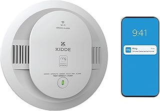Kidde Smart Smoke Detector with Ring, AA Battery, RGSDR-RW