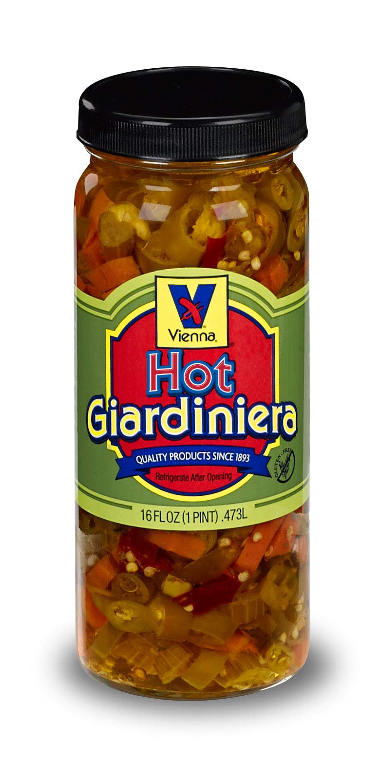Vienna Hot Giardiniera 16oz by Vienna Beef – 1 Pound (Pack of 1)