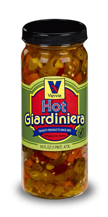 Vienna Hot Giardiniera 16oz by Vienna Beef – 1 Pound (Pack of 1)