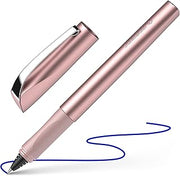 Schneider Ceod Shiny 186209 Rollerball Pen (Right and Left-Handed Users, Line Width M, Includes Ink Cartridge Royal Blue) Powder Pink