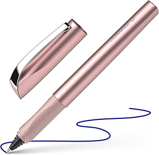 Schneider Ceod Shiny 186209 Rollerball Pen (Right and Left-Handed Users, Line Width M, Includes Ink Cartridge Royal Blue) Powder Pink
