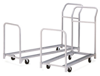 Folded and Stacked Chair Tote with Hard Rubber Casters by Raymond – 50-3/4" Length x 22" Width, Welded Steel, gray, Model Raymond 600