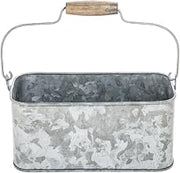 HUBERT Galvanized Metal Flatware Caddy - 9"L x 5"W x 4 3/4"H