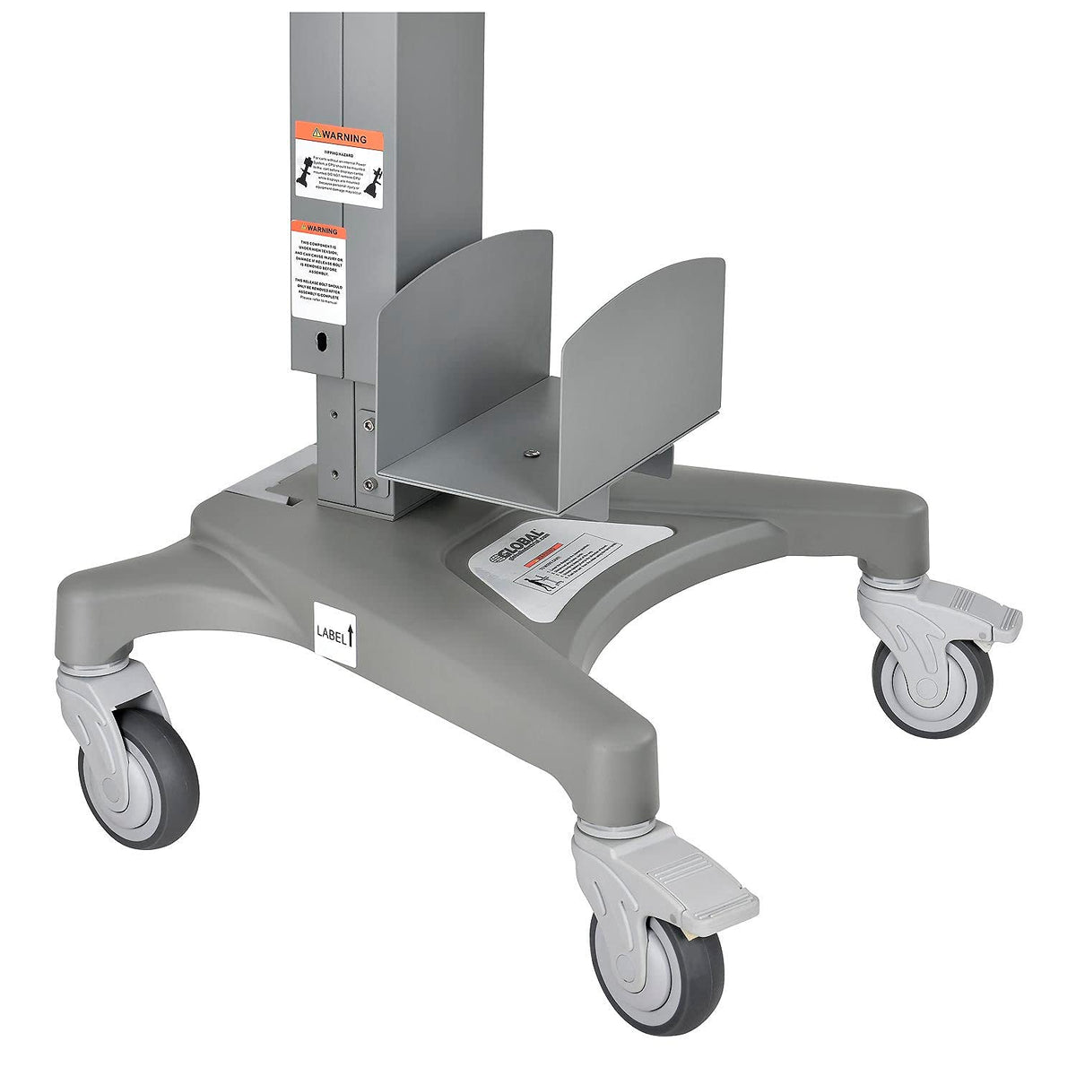 Height Adjustable Mobile Sit-Stand Computer Workstation by Global Industrial – Metal/Plastic, Gray, Model 695436