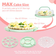 Ohuhu Cake Carrier with Lid, Holds 10 Inch Cakes, Green