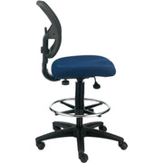 Armless Mesh Drafting Stool by Global Industrial – Plastic, Blue, Model A2813TMIX-BL