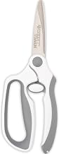 Westcott 8.5" Titanium Bonded Spring-Assist Easy Cut Scissors | Soft Handle Easy Action Design, Titanium Bonded Blades Stay Sharper Longer, Cuts Paper, Cardstock, Fabric, White/Gray