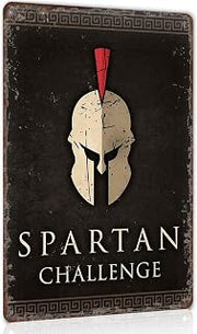 Spartan Helmet Metal Sign 8x12 Inch for Gym Wall Decor