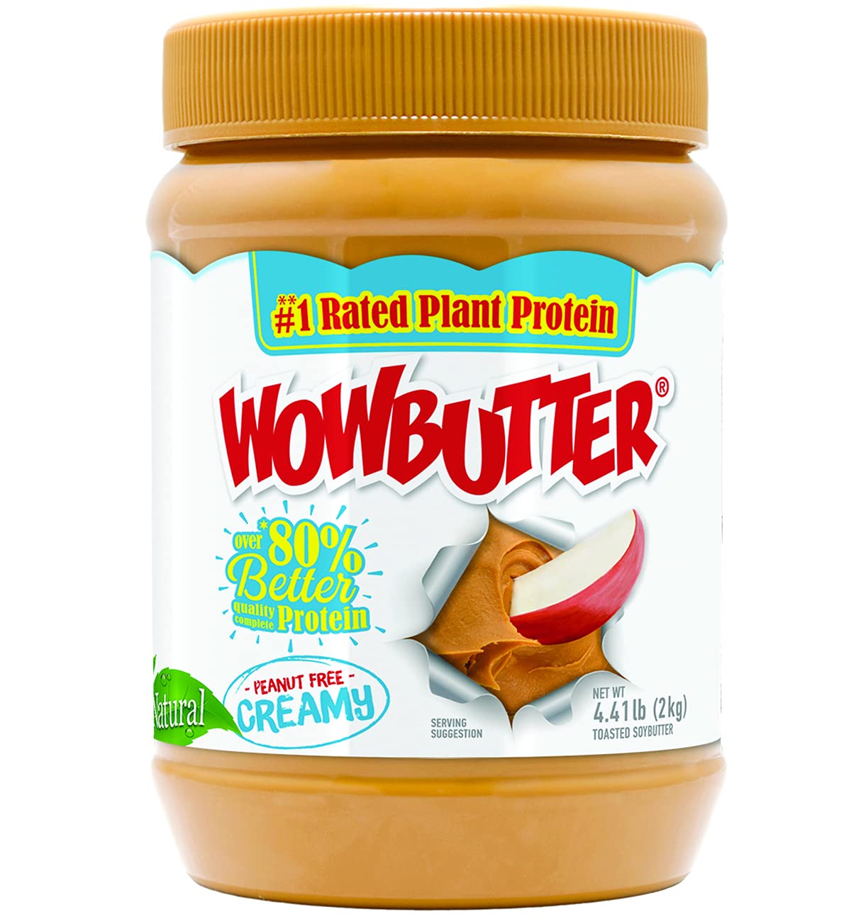 Natural Peanut Free Creamy 4.4lb Jars by WOWBUTTER – 140.8 Ounce (Pack of 1), Pack of 2