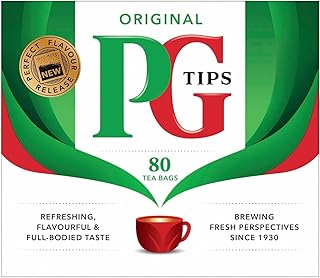 PG Tips 80 Non-Pyramid Teabags Box (Pack of 6)