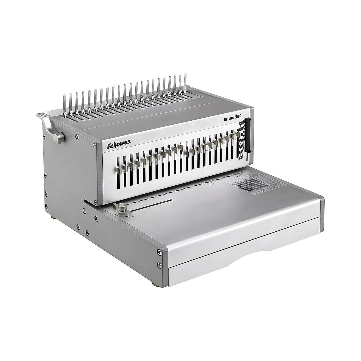 Orion E 500 Electric Comb Binding Machine () by Fellowes – 9.8" x 15.8" x 19.8", Clear, Model 5643201